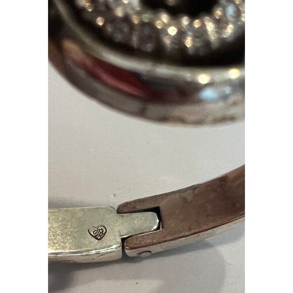 Brighton Silver Tone and Clear Rhinestone Bangle Hinge Bracelet! Retired - Picture 5 of 6